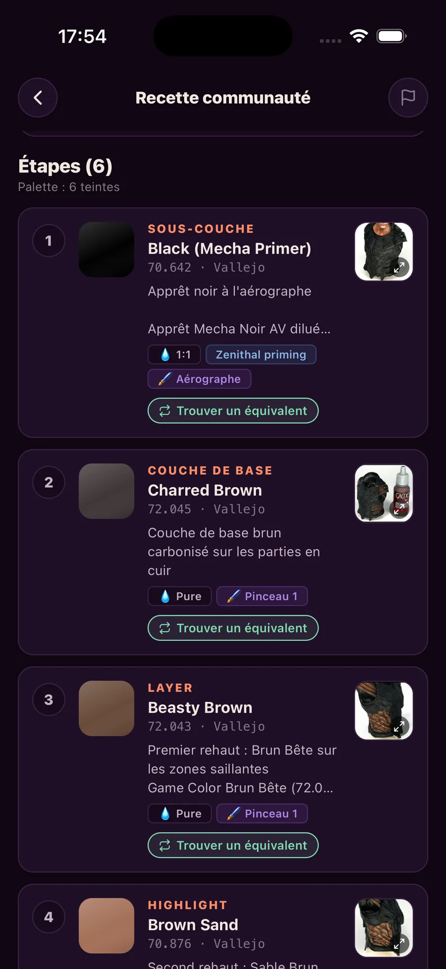 Palette Forge — Recettes pas à pas